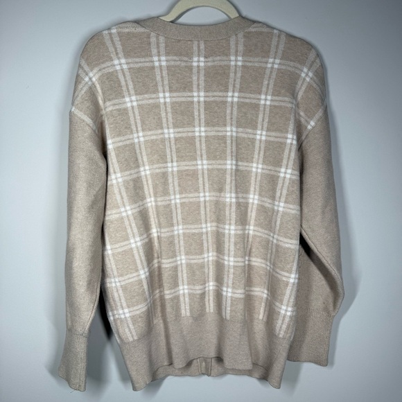 Joie Beige Plaid Cardigan Sweater - Picture 2 of 5